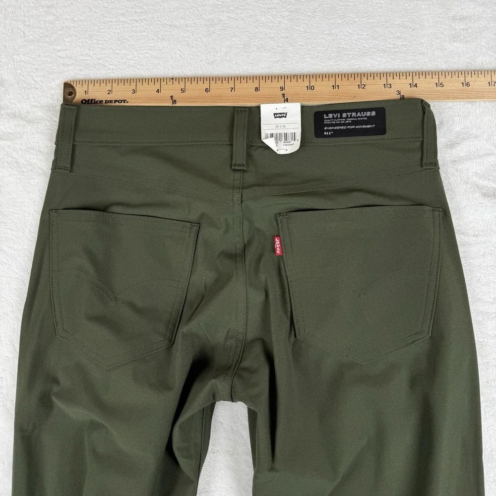 Levi's 511 Slim Tech Stretch Pants Forest Green Men's‎ 29x30 New $69.50 - Picture 6 of 10